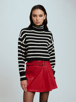 Oversized striped turtleneck sweater