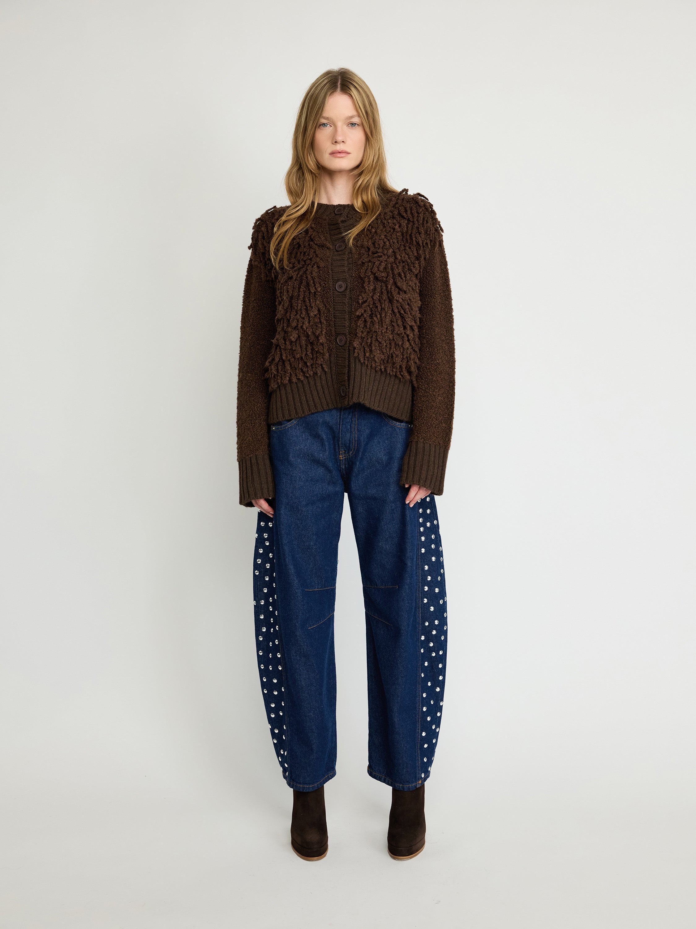 Textured Bouclé Knit Cardigan