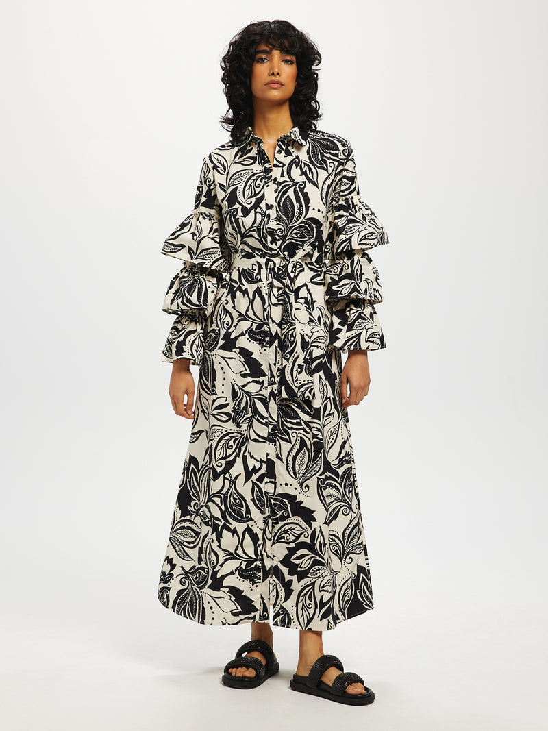 Floral Ruffle Maxi Dress