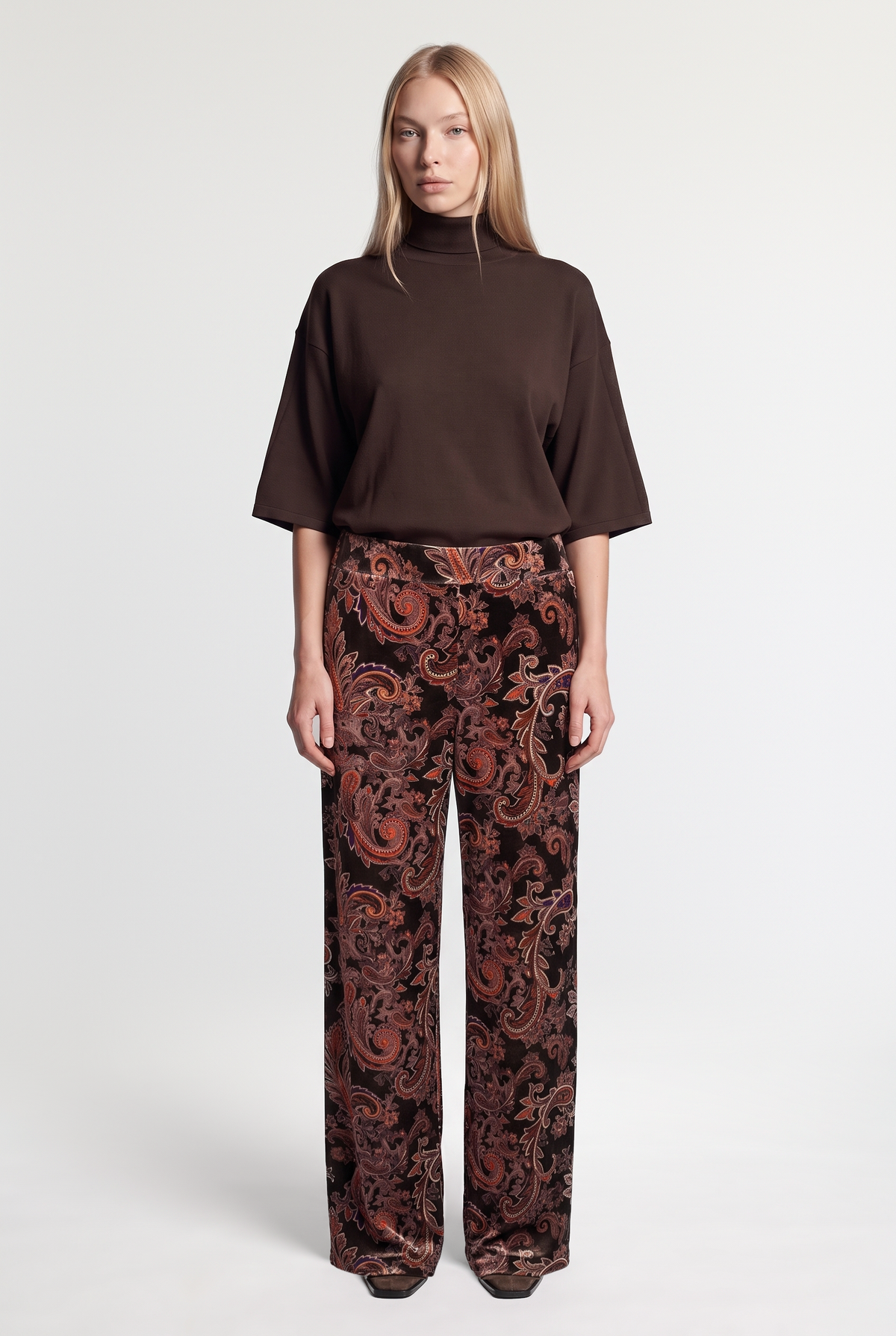 Paisley-Print Pants - Multi - front view
