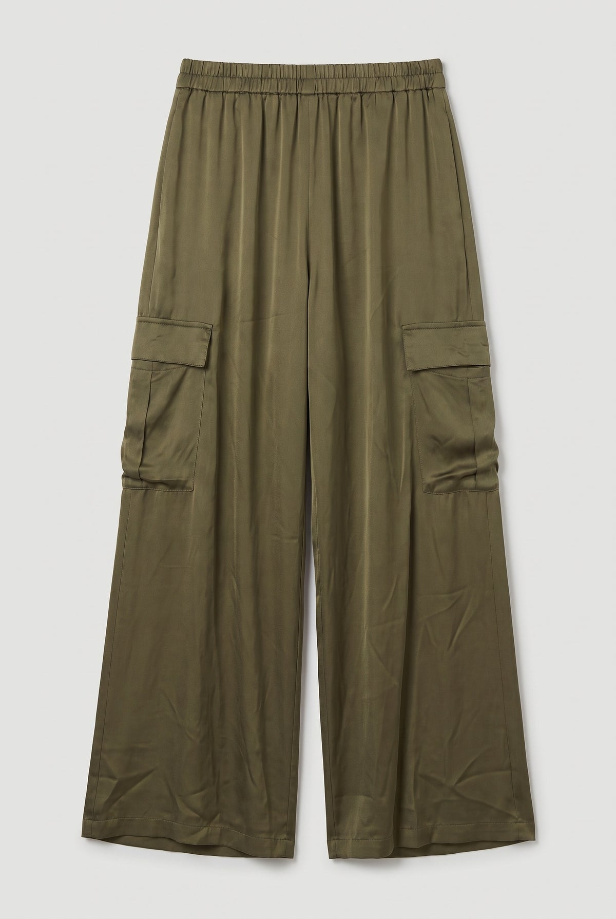 Cargo Wide-Leg Pants - Army - flat lay