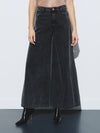Wide leg black denim pant