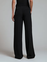 Wide leg pant with white piping detail