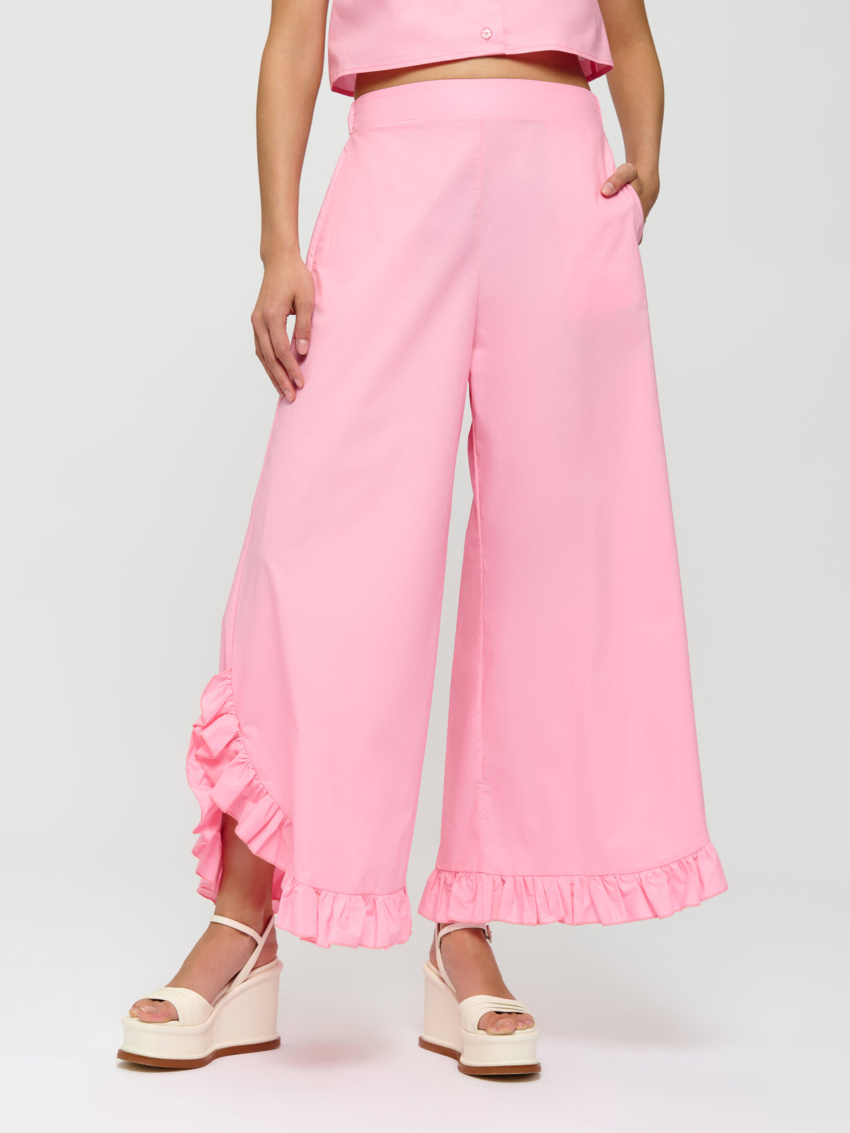 Ruffled Detail Trousers