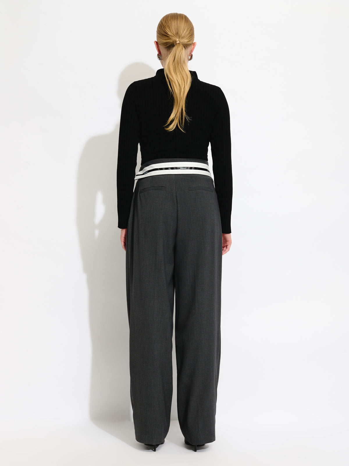 Asymmetrical Waistband Trousers