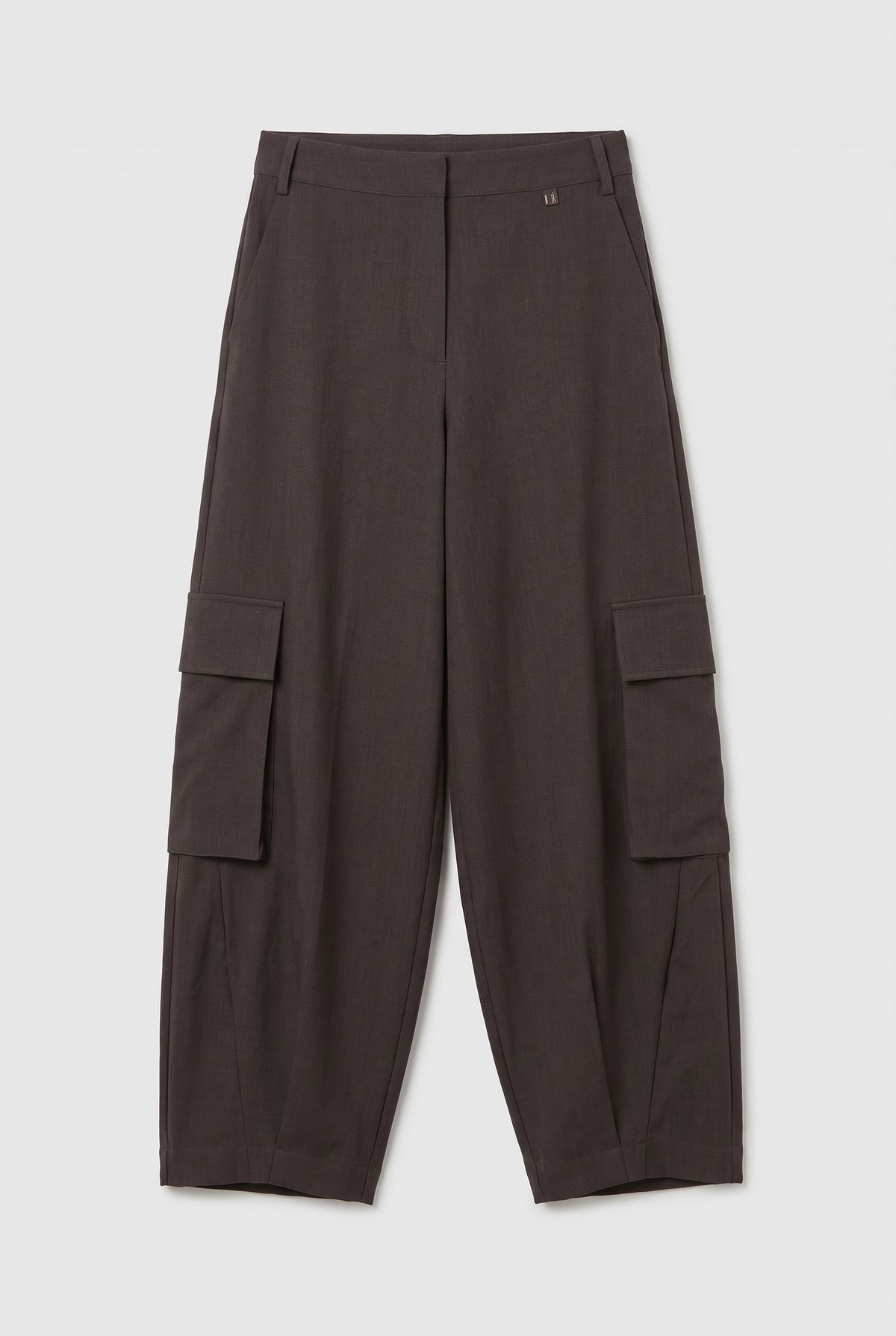 Charcoal cargo barrel trousers - Charcoal - flat lay