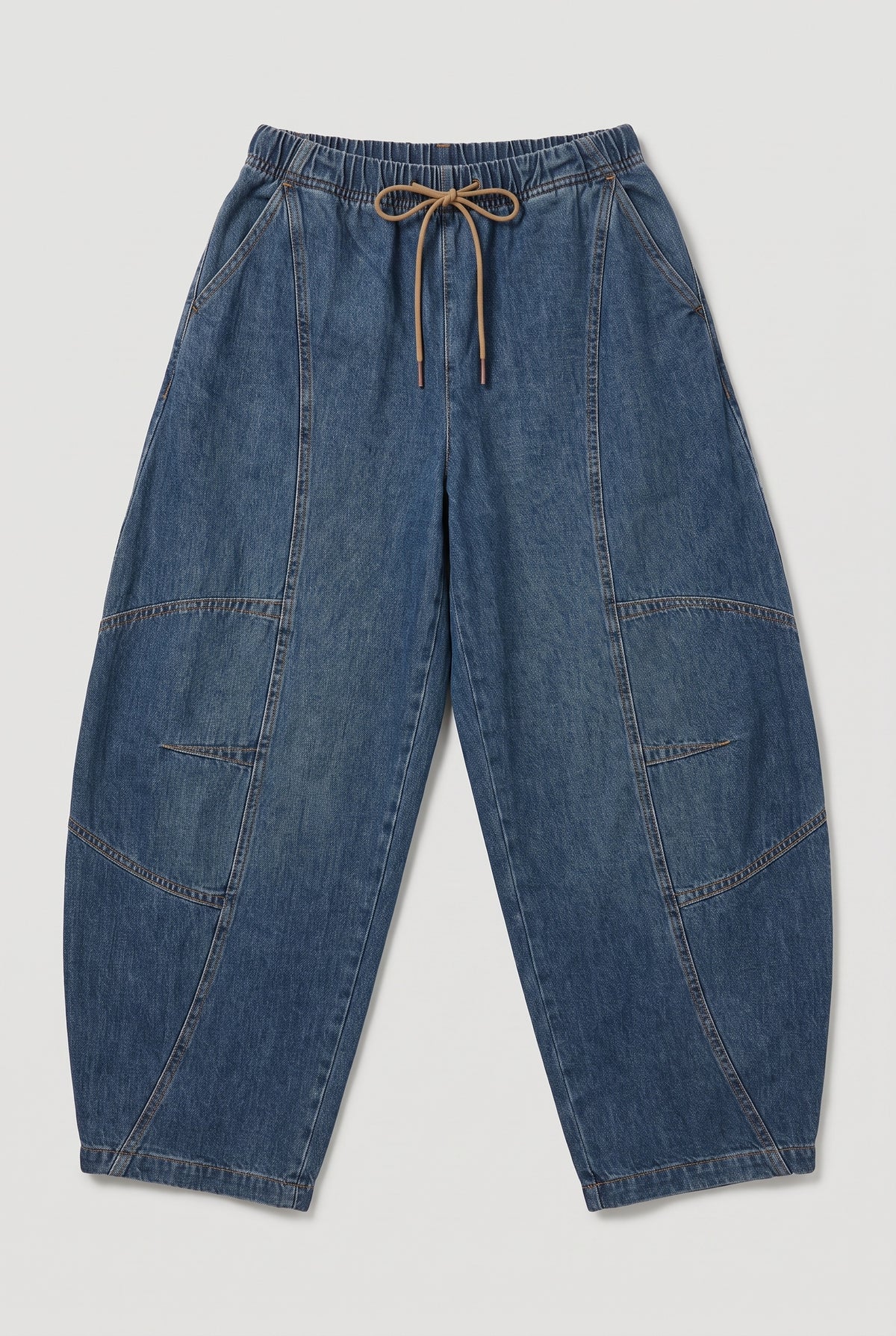 Drawstring barrel jeans - Denim - flat lay