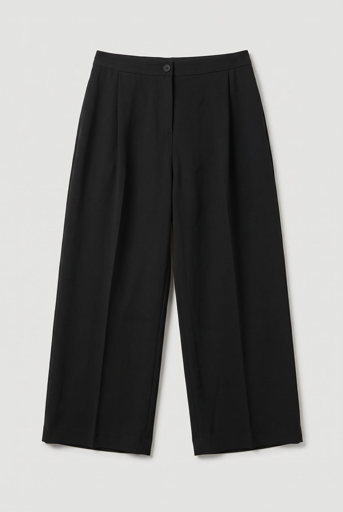 Wide-Leg Tailored Pants - Black - flat lay