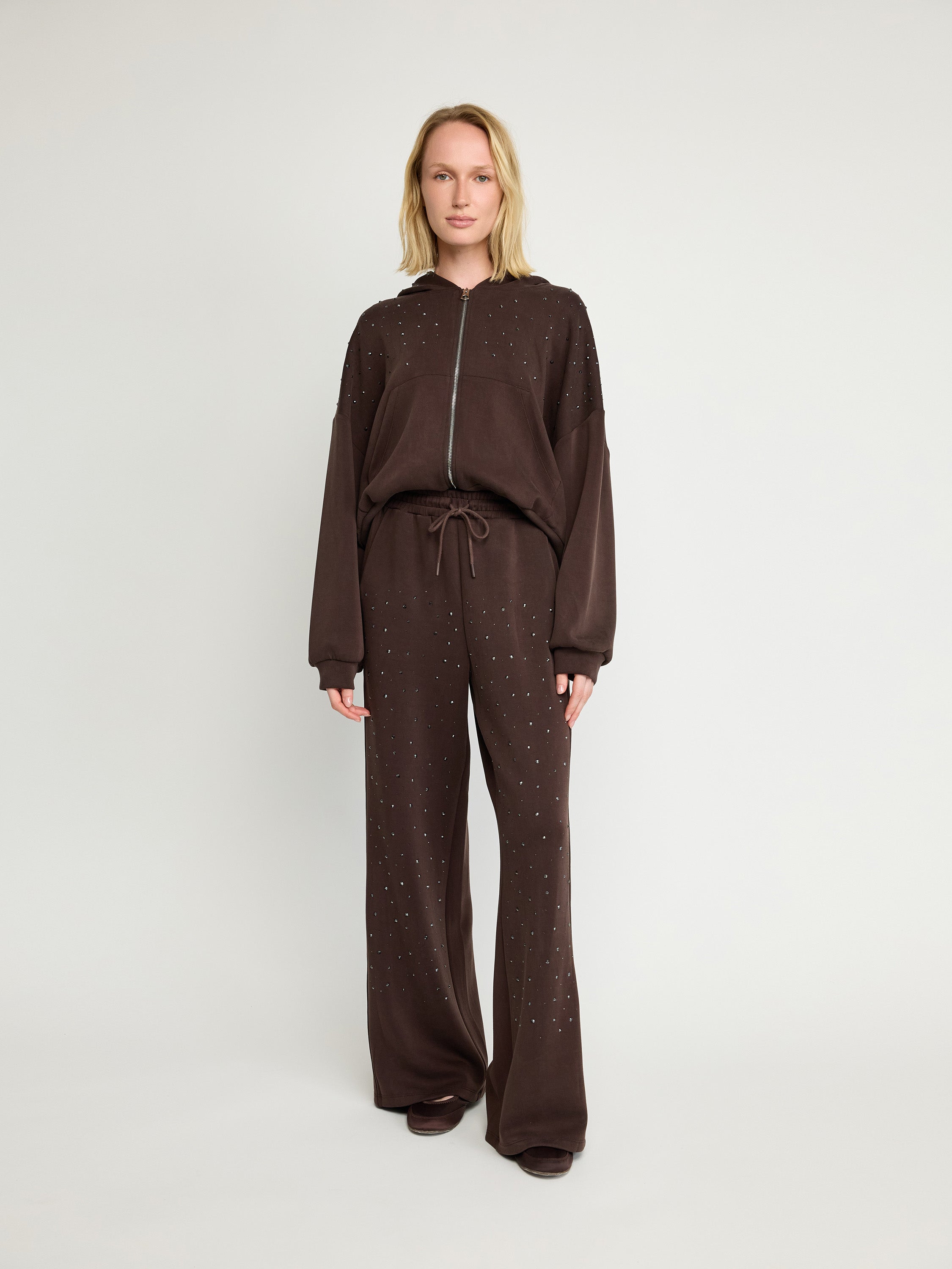 Embellished Wide-Leg Pants
