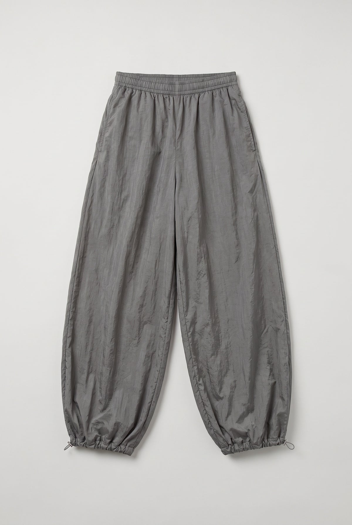 Lightweight Wide -Leg Pants - Grey - flat lay