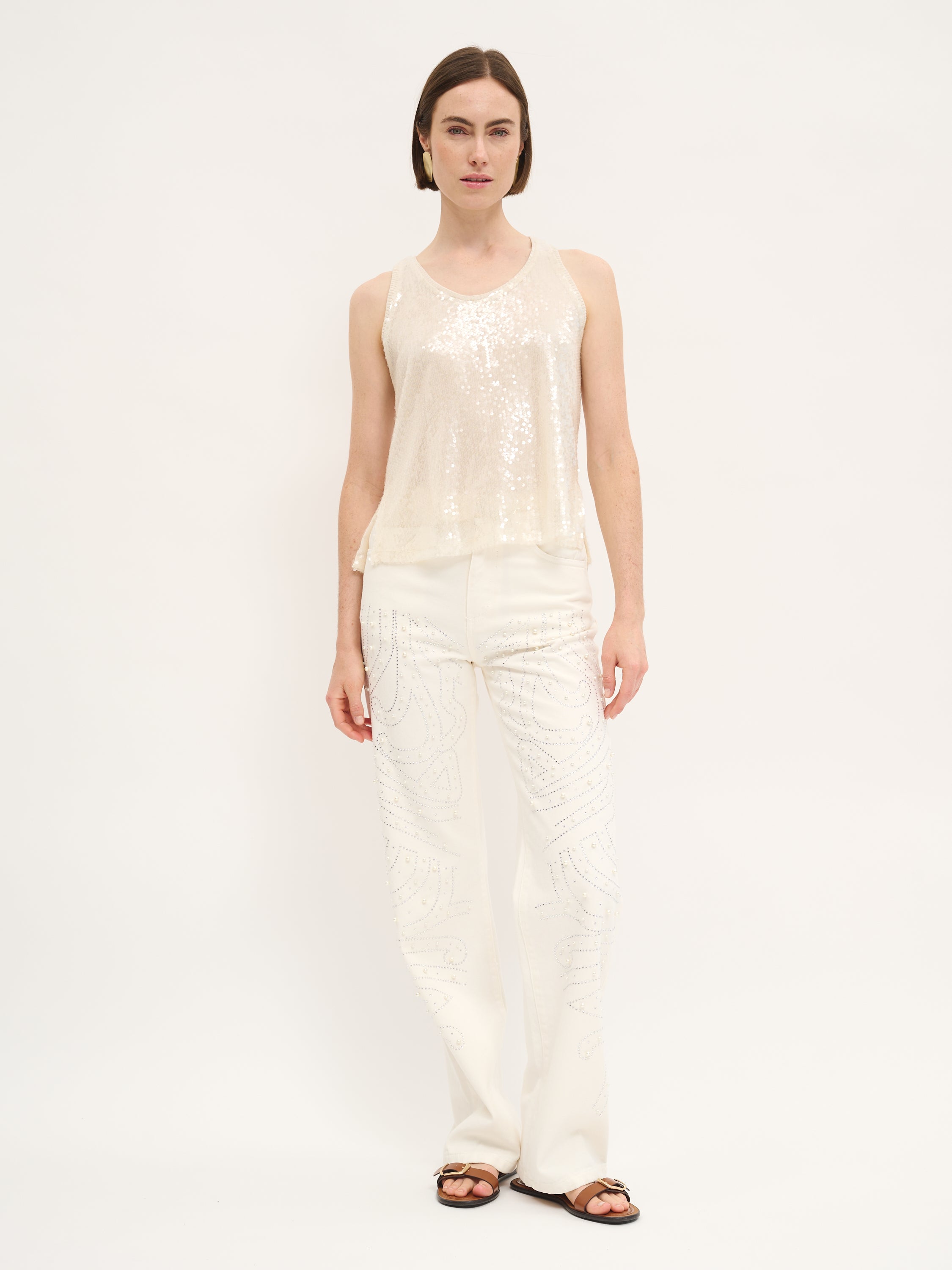 Embellished Straight-Leg Jeans