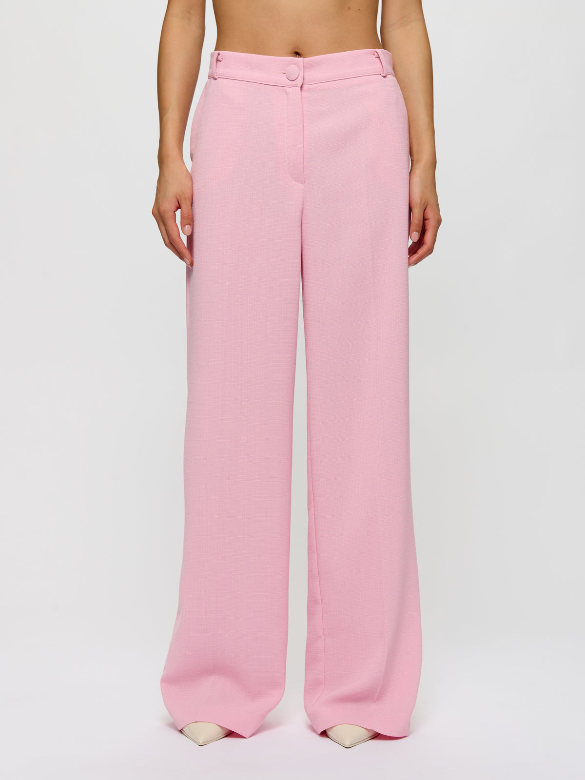 Wide Leg Fabric Textured Trousers