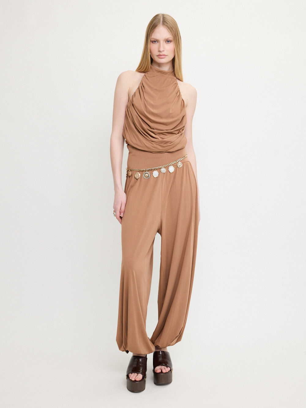 Pantalon fuselé drapé