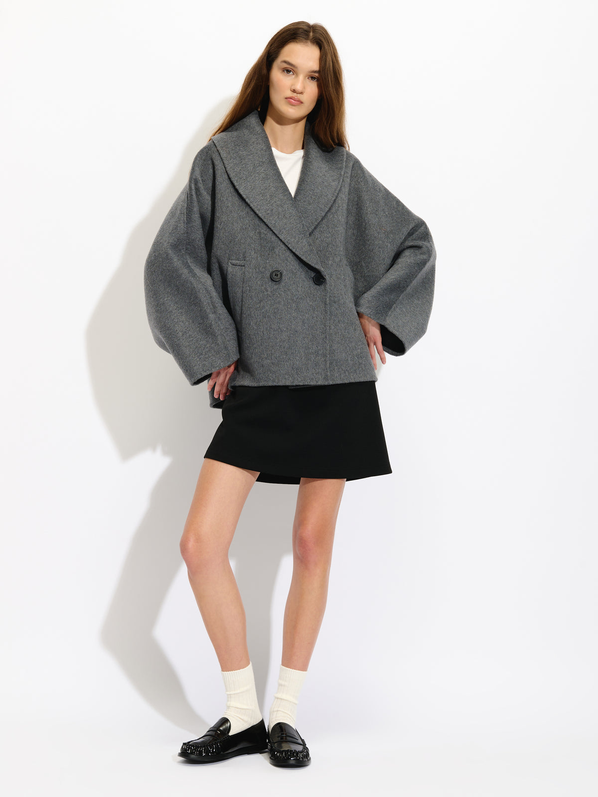 Wool Blend Short Coat