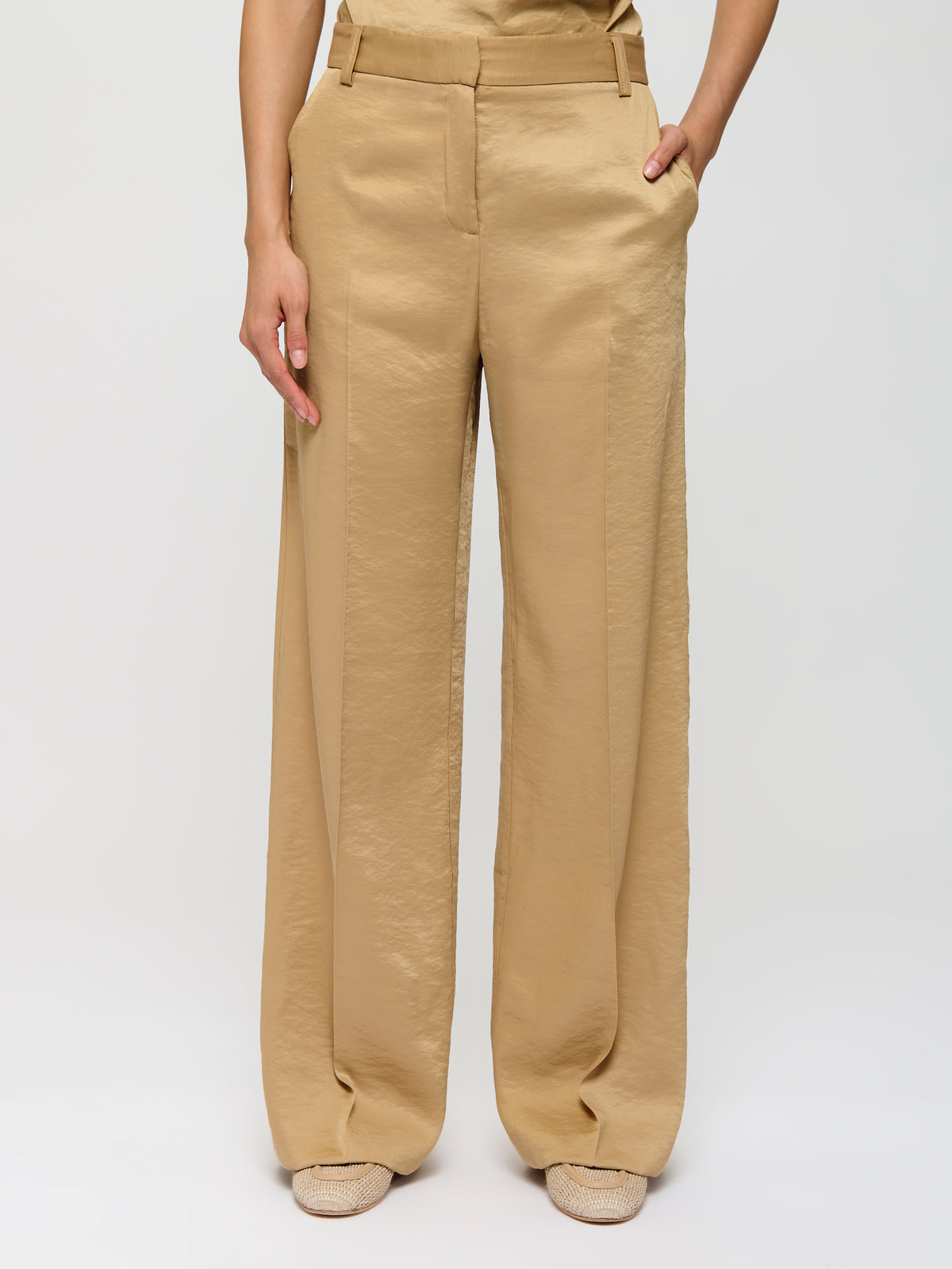 Pantalon ajusté texturé