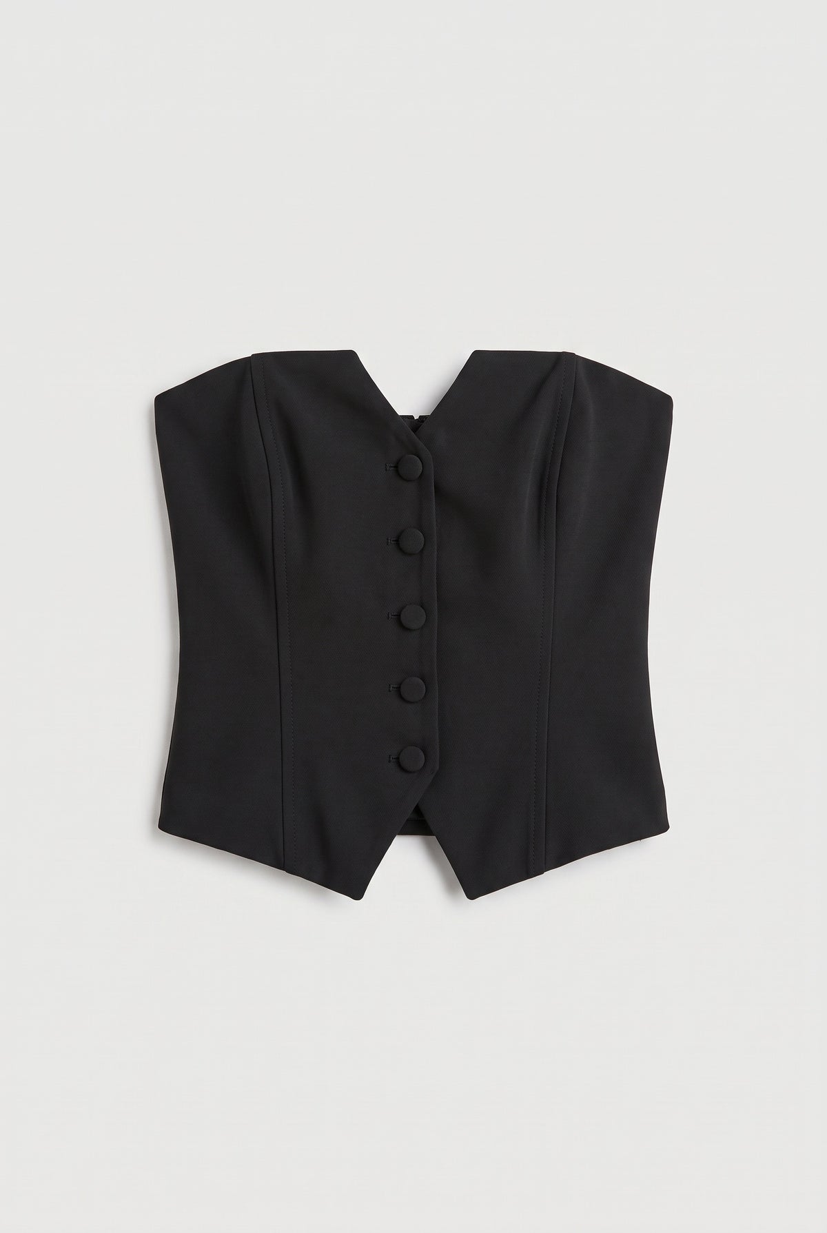 Strapless tailored corset top - Black - flat lay