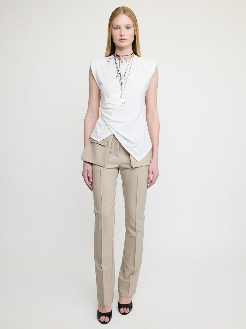 T-shirt drapé asymétrique