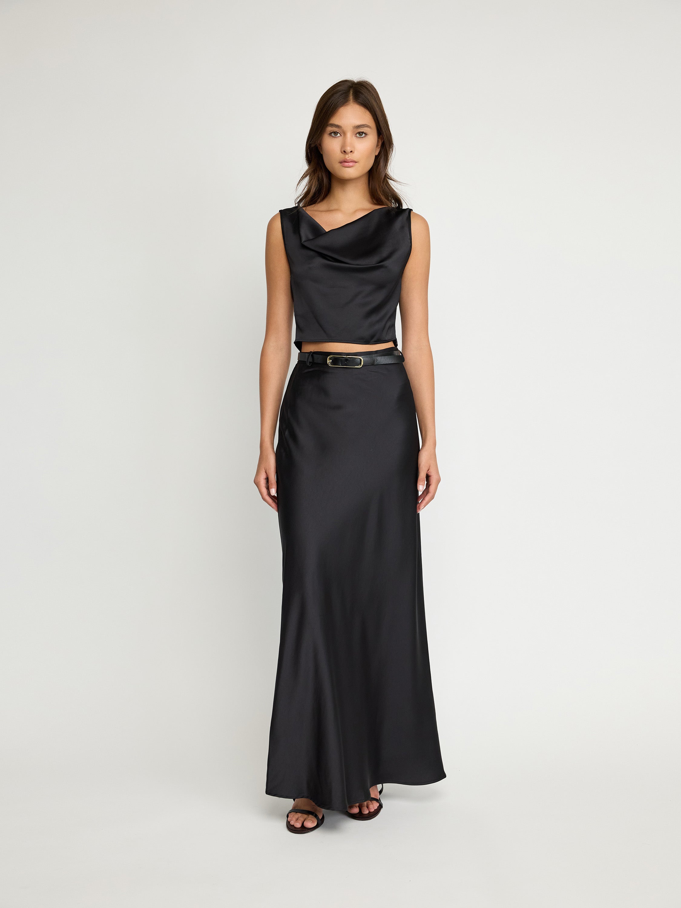 Draped Satin Top