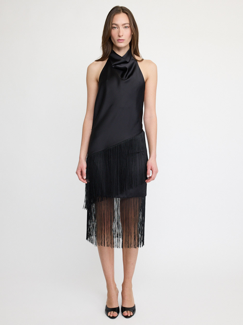 Fringe Halter Top Black