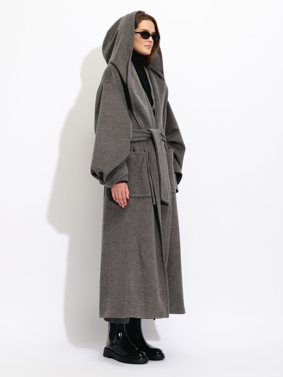 Herringbone Belted Coat