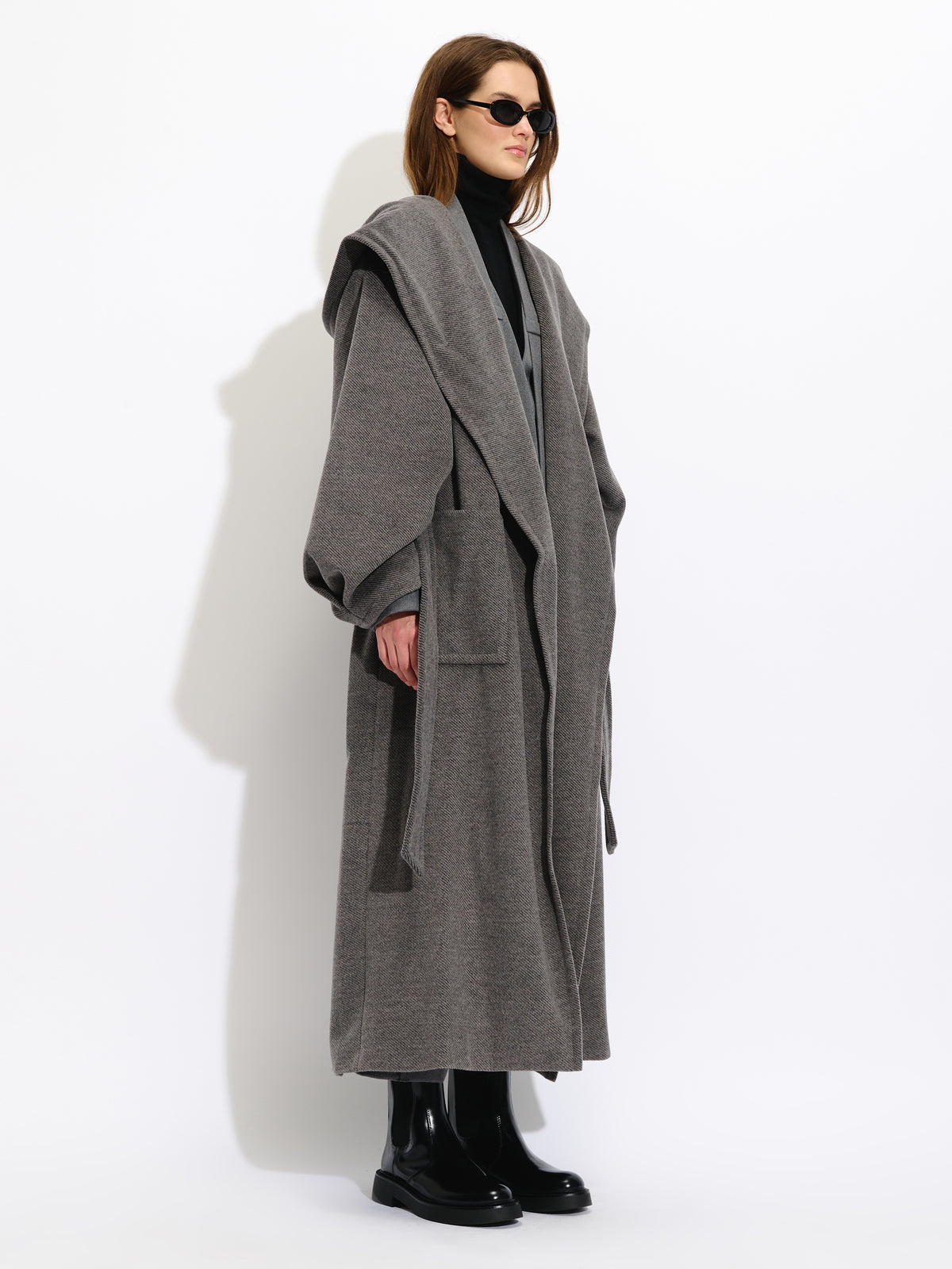 Herringbone Belted Coat