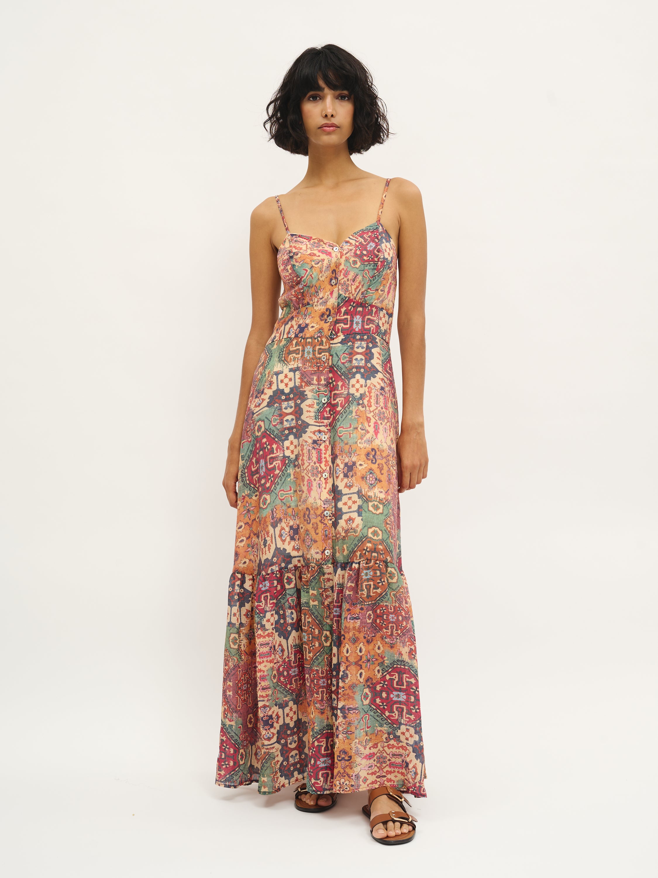 Kilim Print Midi Dress