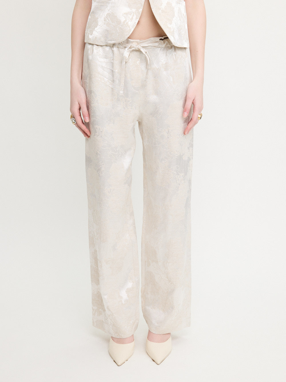 Jacquard Trousers Waist Tie