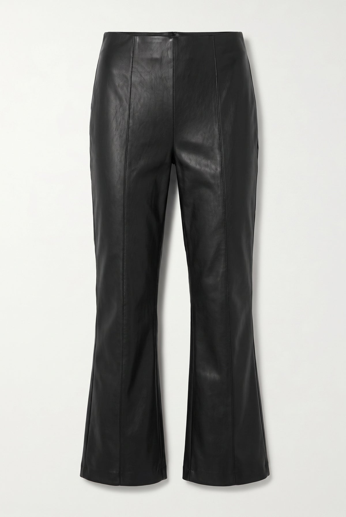 Leather Flared Pants - Black - flat lay