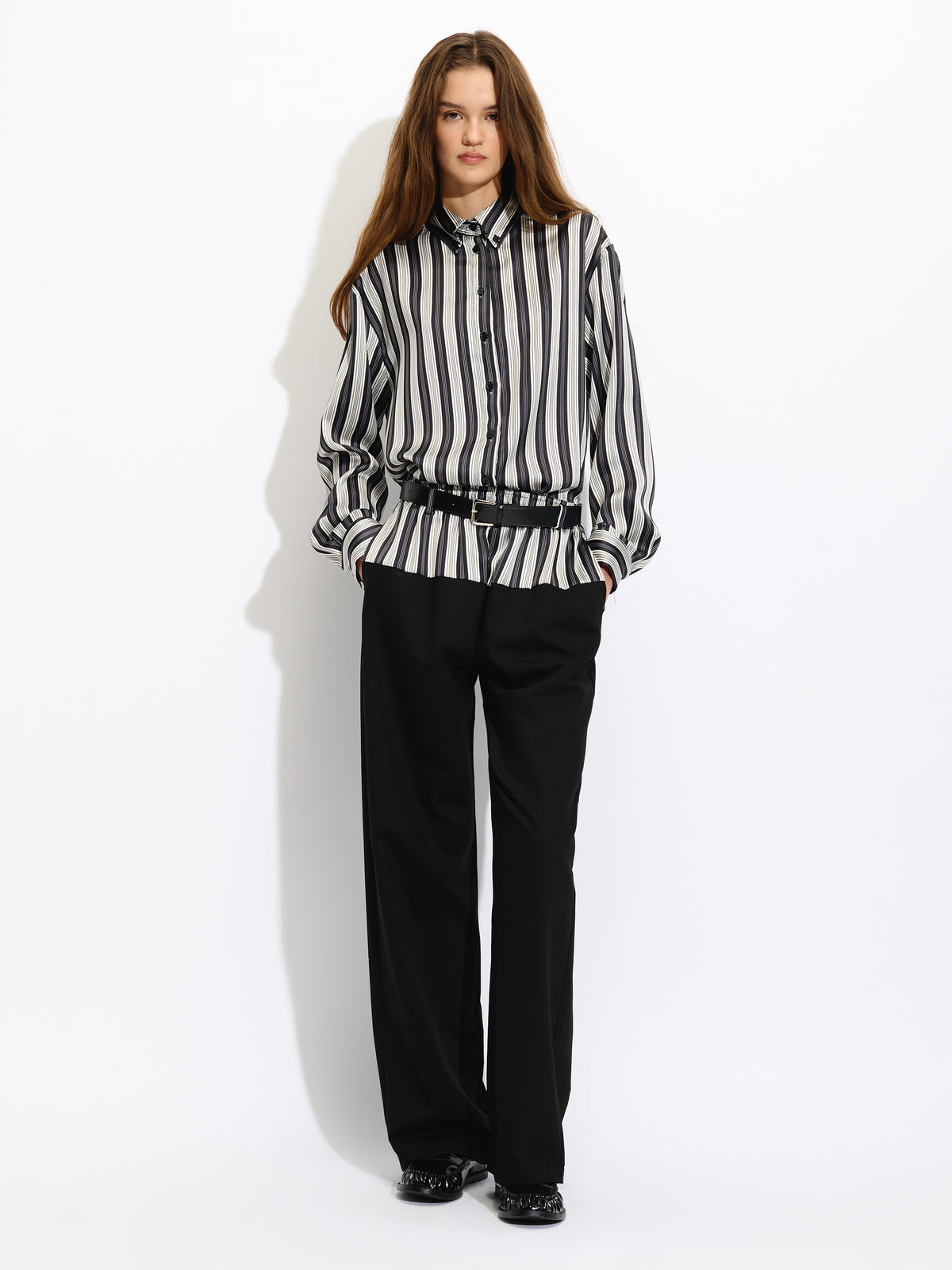 Striped Satin Blouse