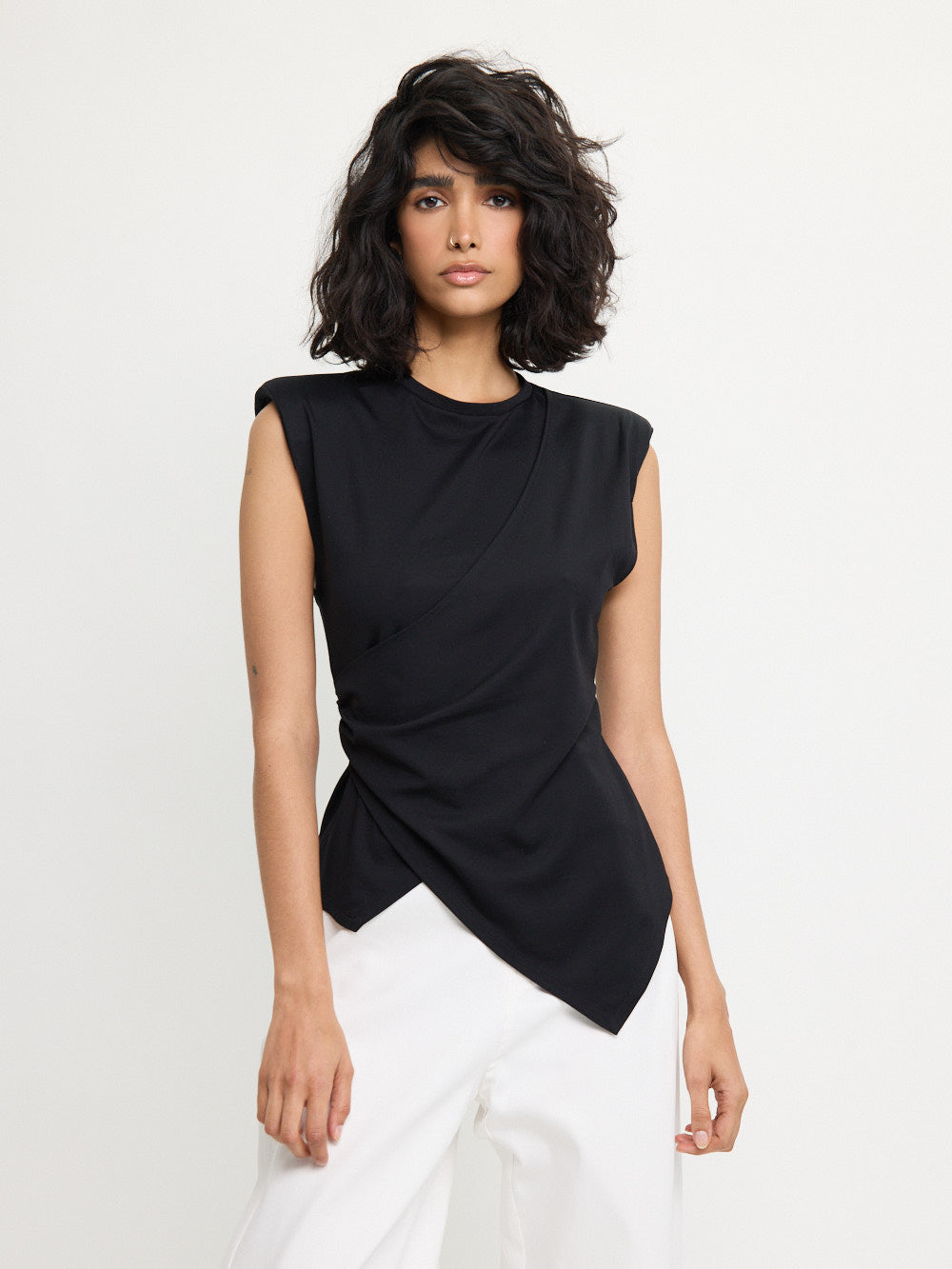 Asymmetric Draped Tee