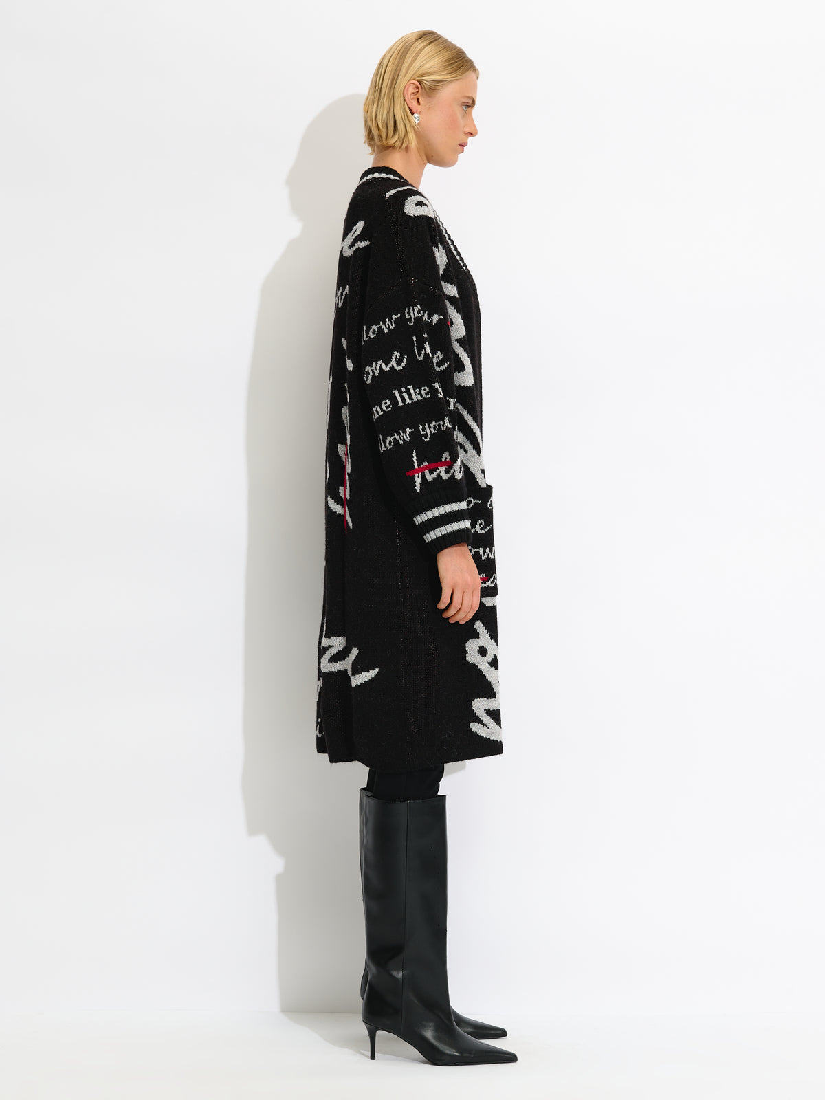 Printed Open Cardigan