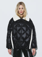 Quilted oversized down puffer jacket