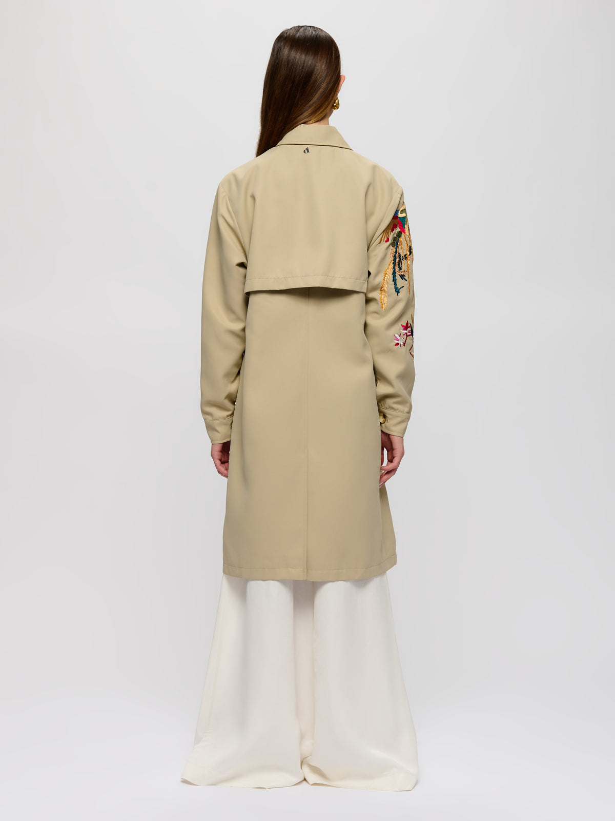 Embroidered Trench Coat