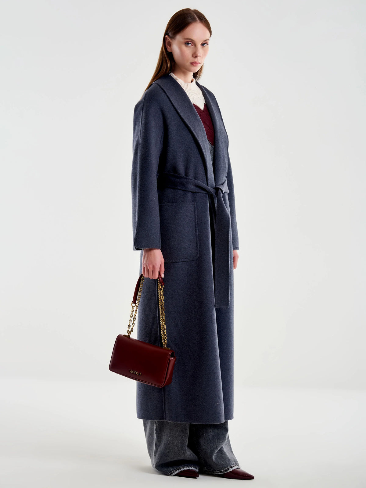 Belted Wool Blend Coat