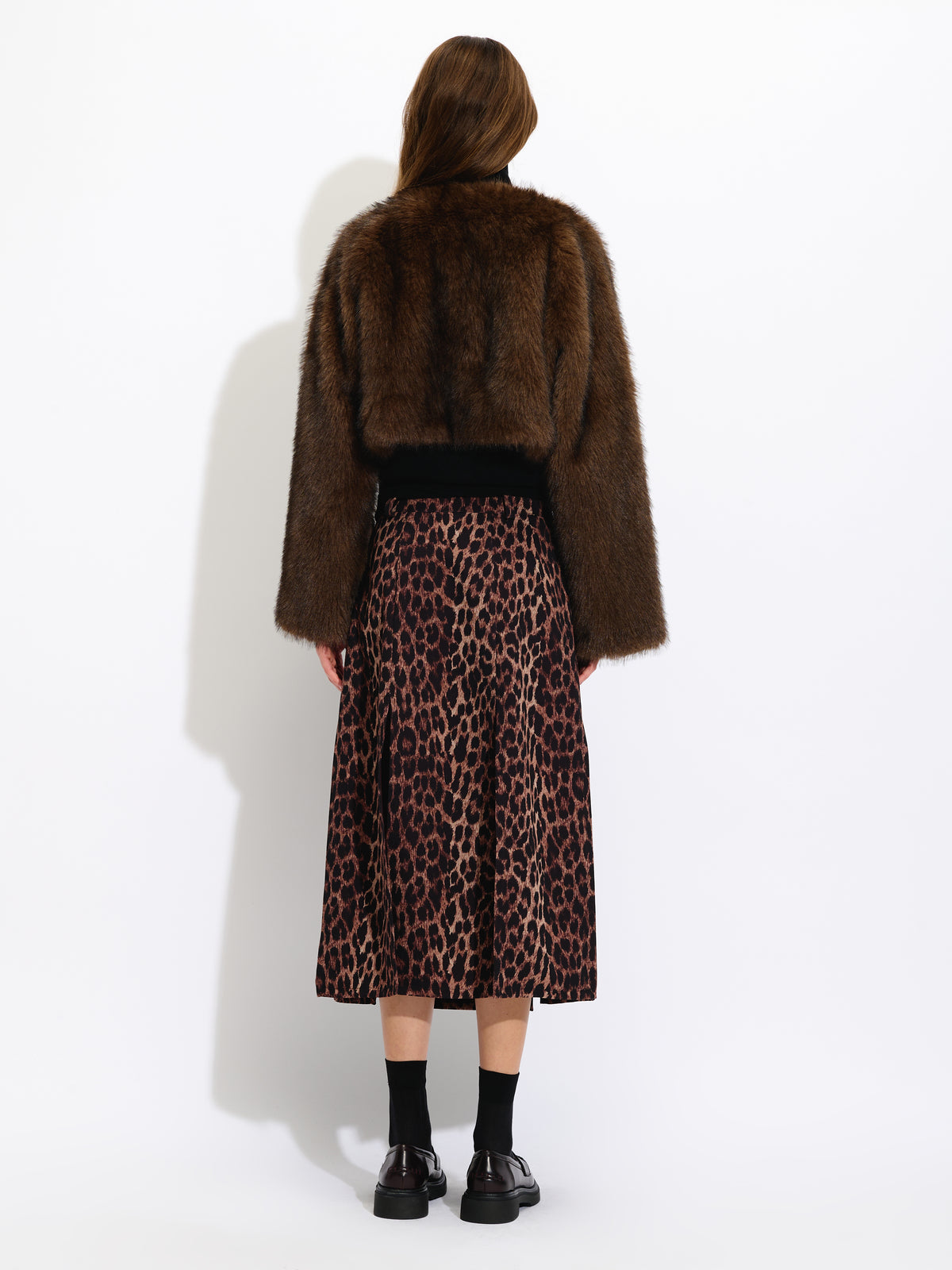 Cropped Faux Fur Coat