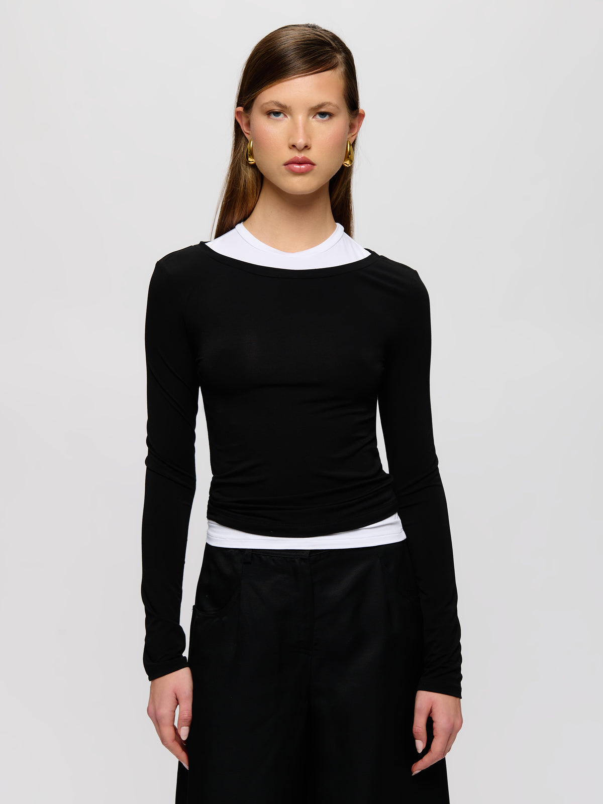 Two-Tone Long Sleeve Top