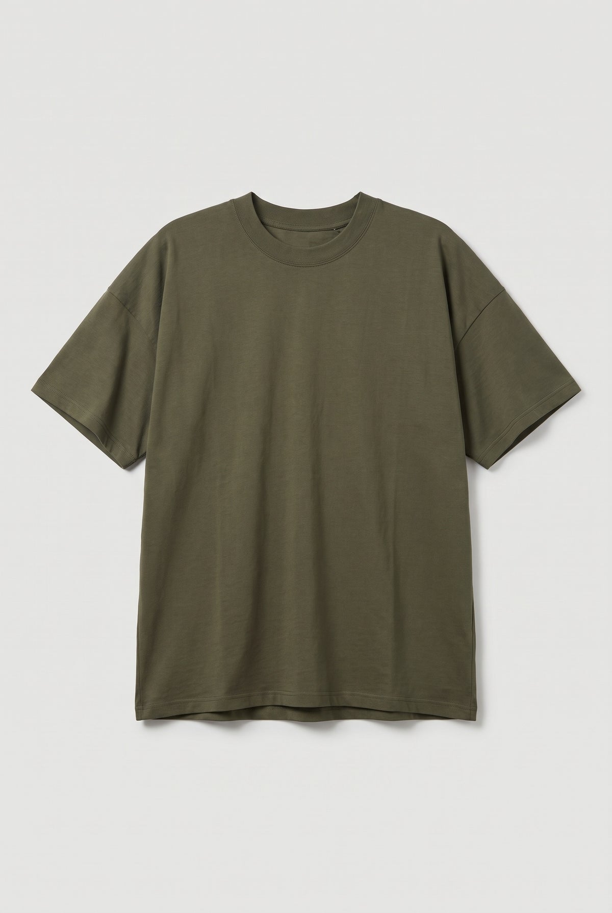 Olive oversized tee - Military - flat lay