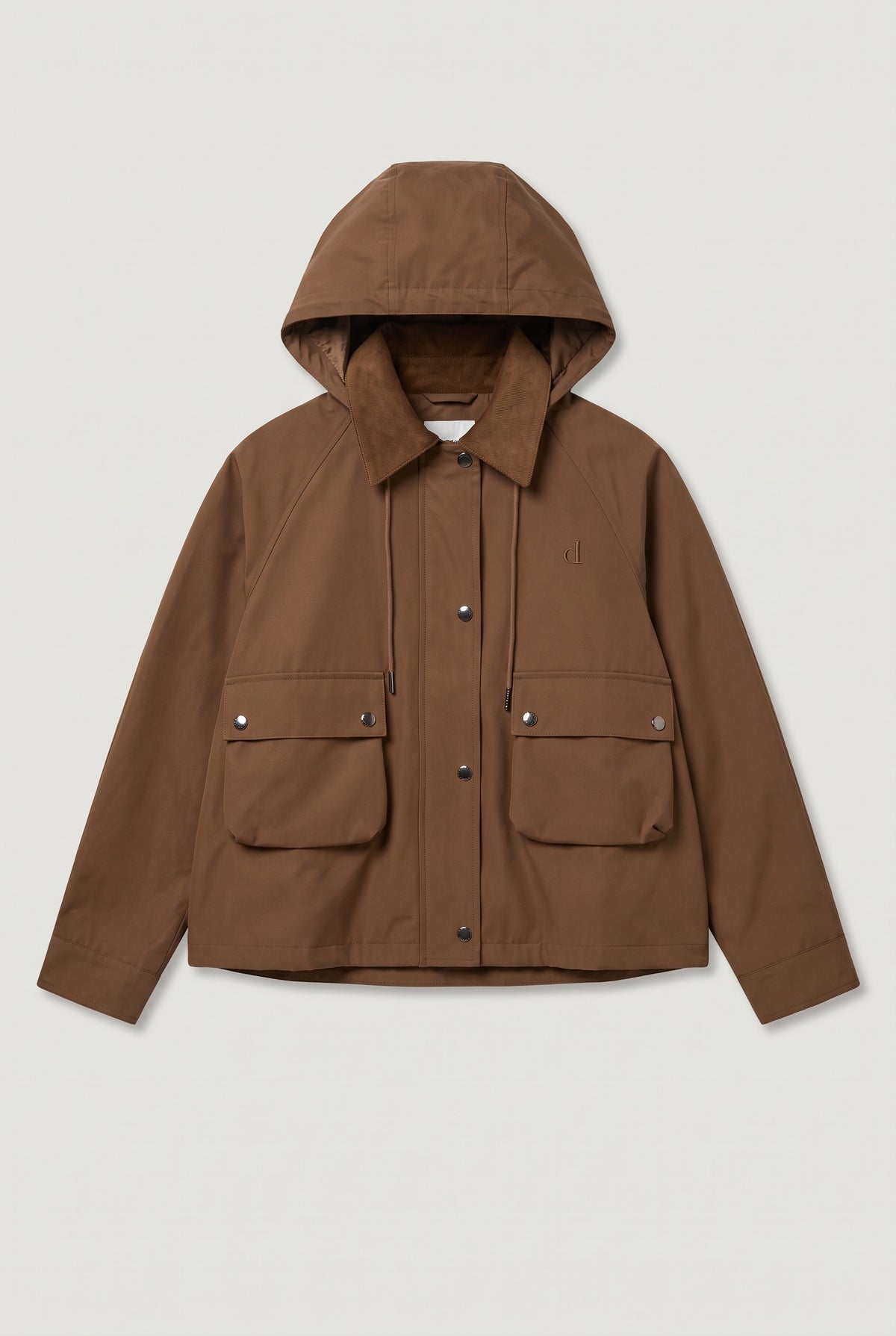 Cropped hooded utility jacket - Multi - flat lay