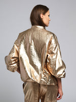 Metallic bomber jacket