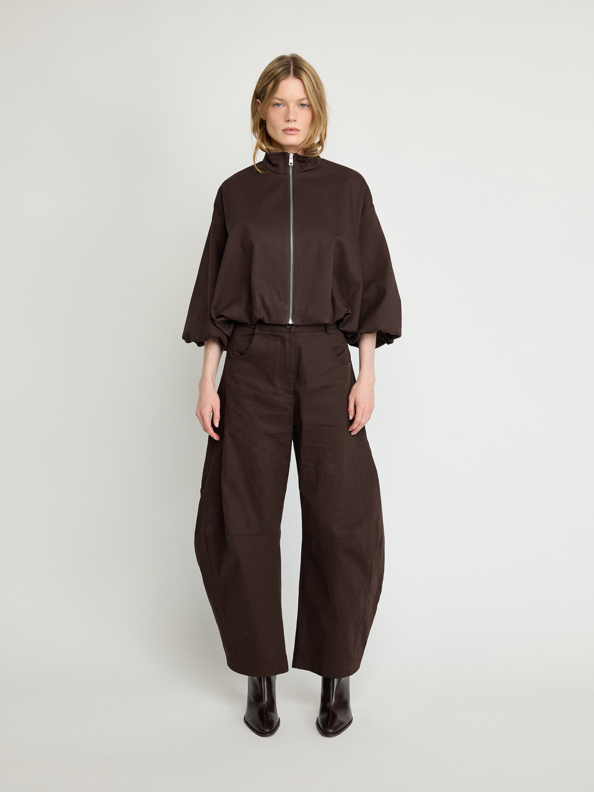 Structured Cropped Bomber Jacket