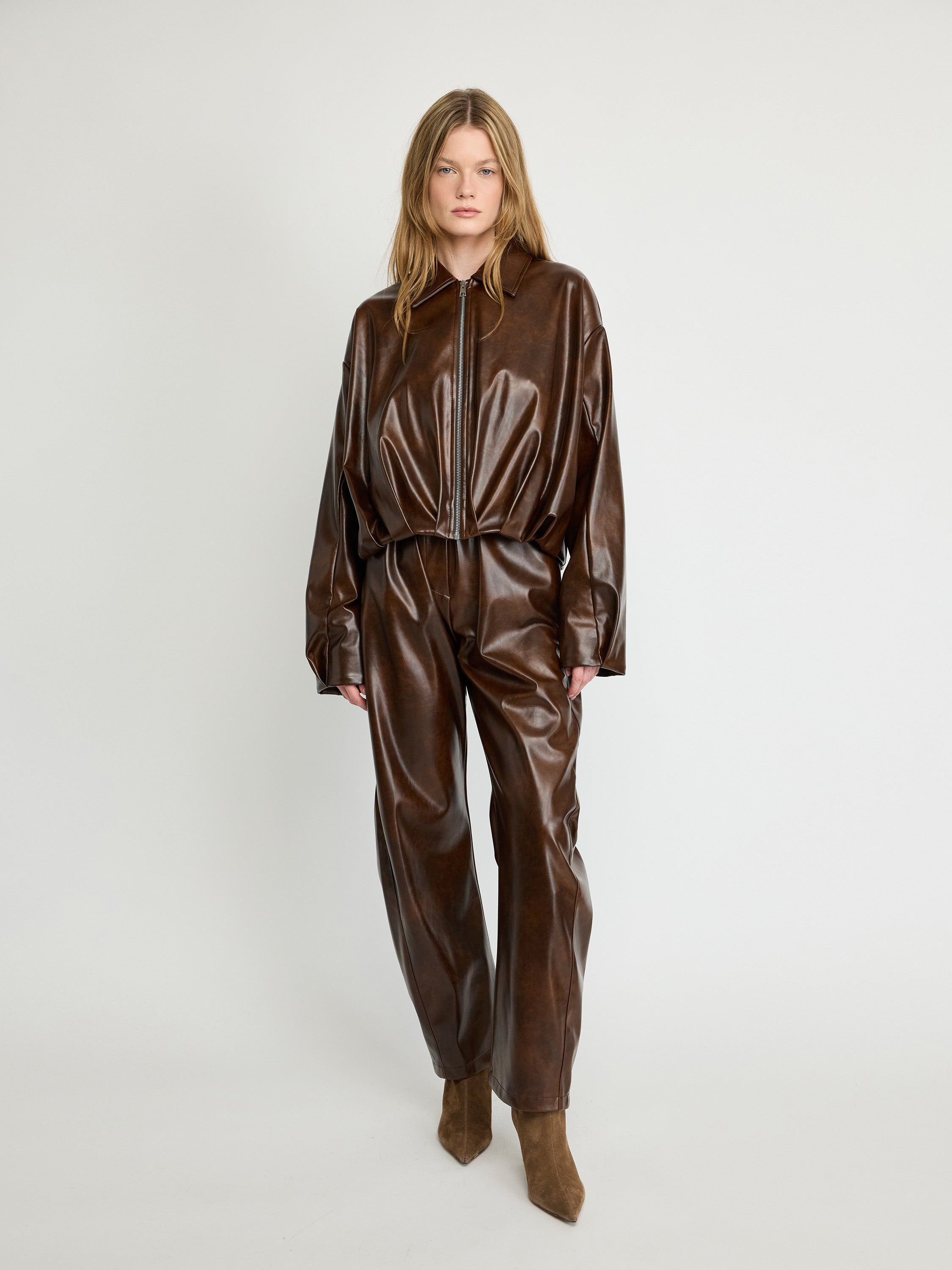 High-Waist Faux Leather Pants