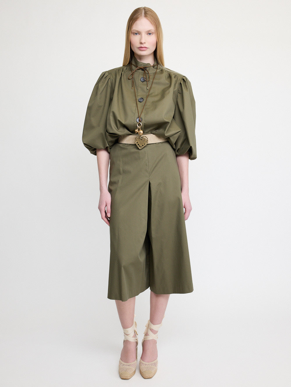 Pantalon culotte à jambes larges