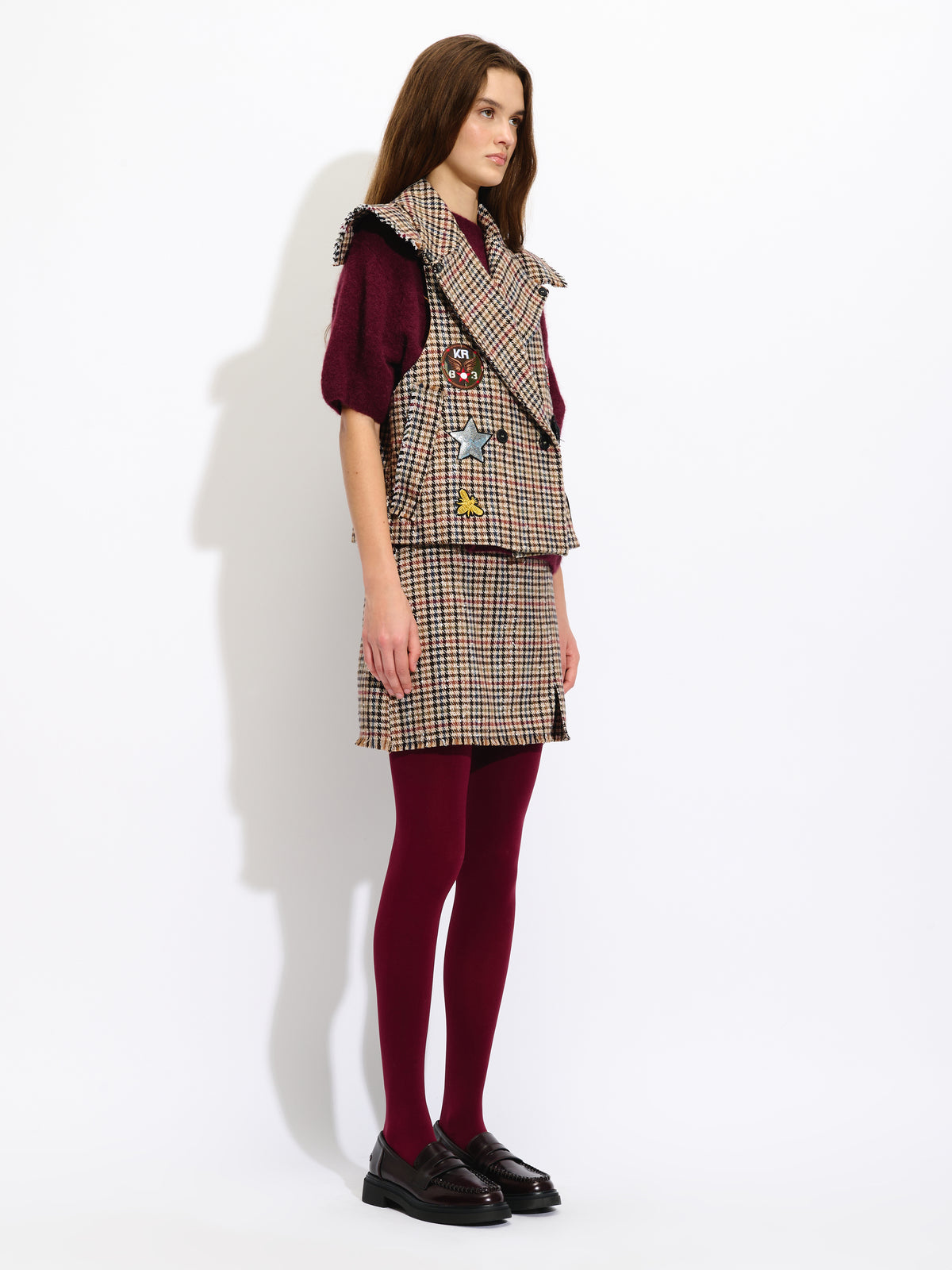 Multicolor Houndstooth Vest