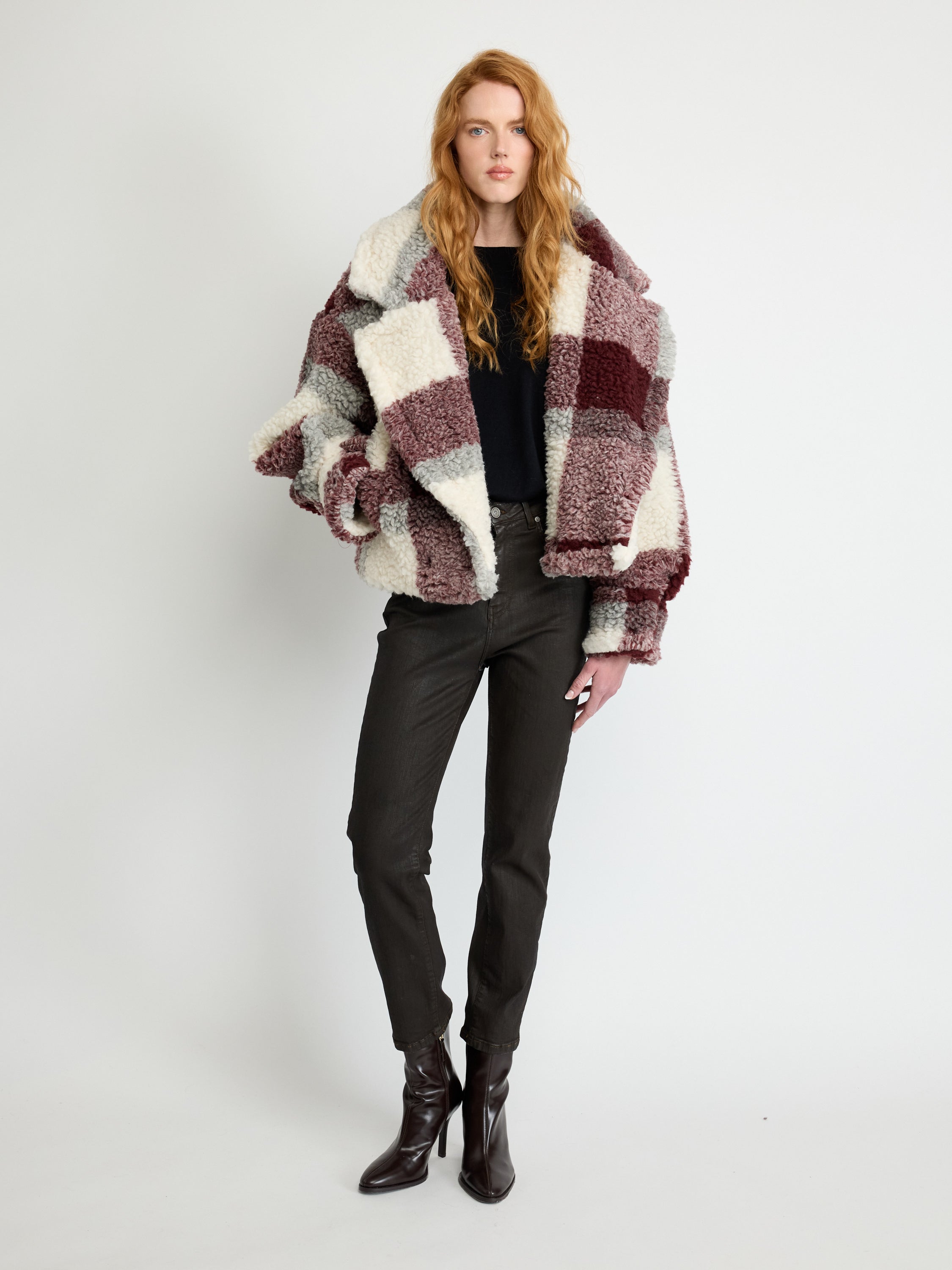 Color-Block Faux Shearling Jacket
