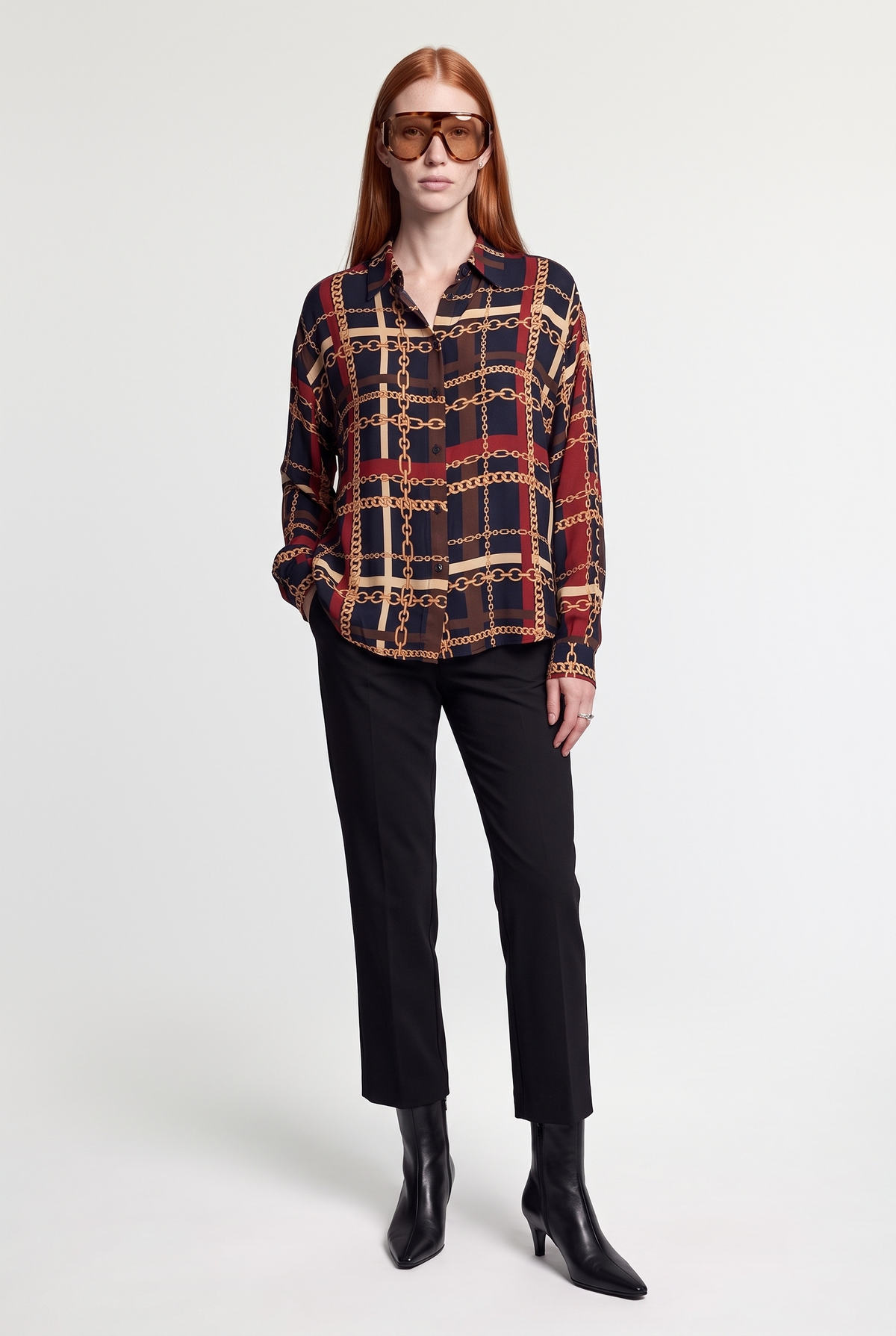 Chain Print Blouse - Multi - front view