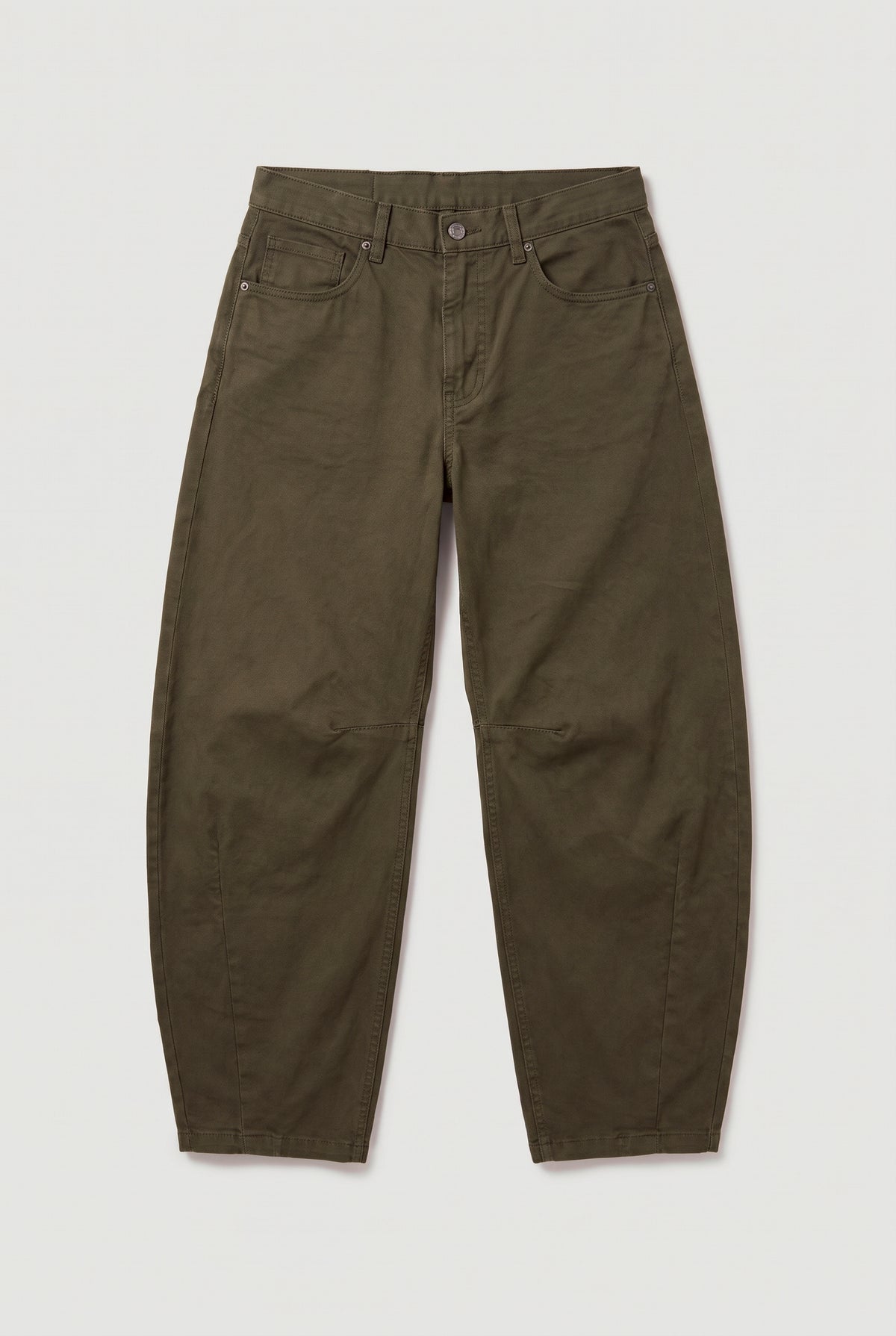 Five-Pocket Barrel-Leg Pants - Military - flat lay