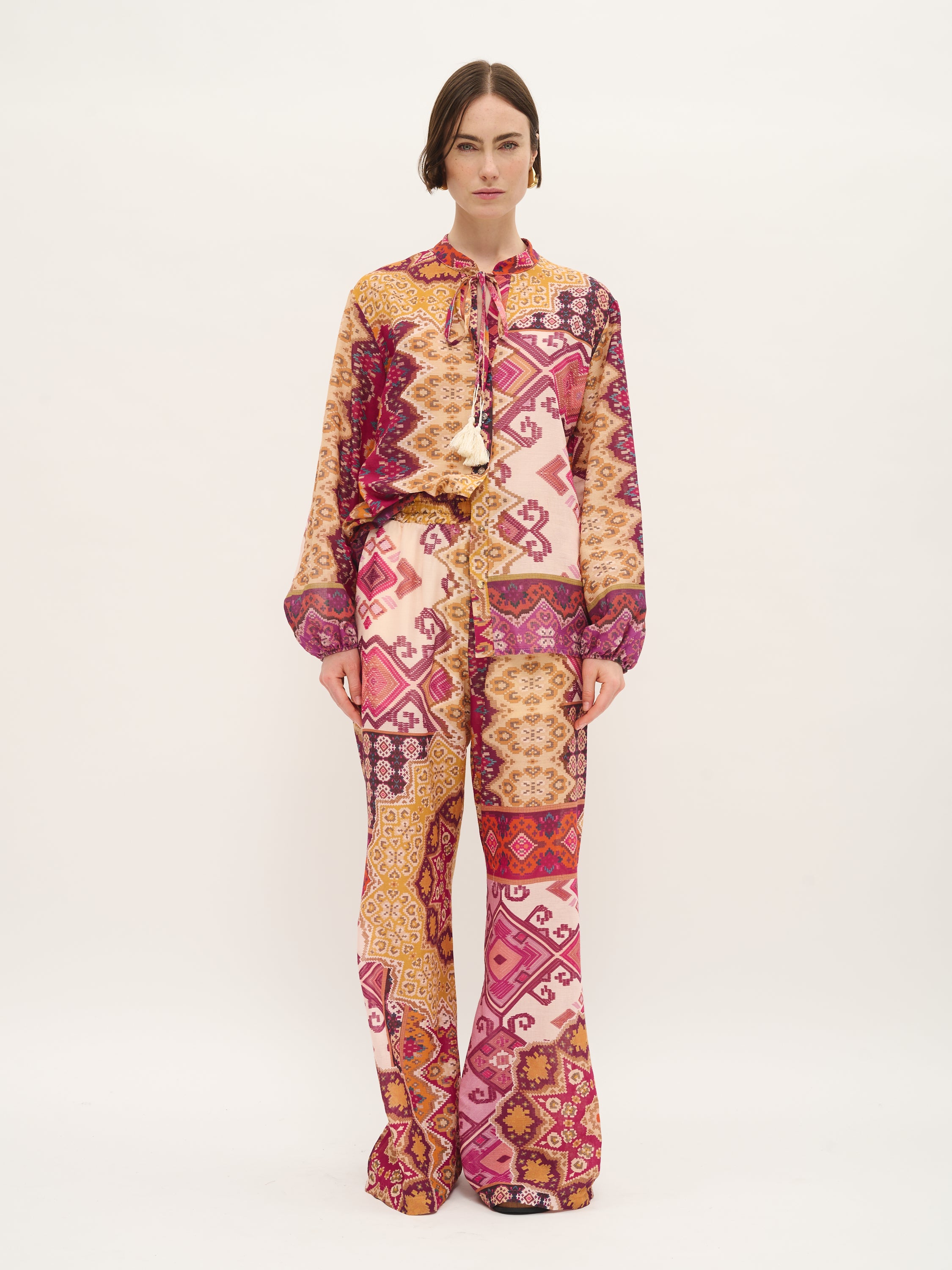 Chemisier patchwork en coton