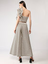 Long striped skirt with high stretch waist