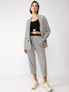 Striped baggy trousers with belt