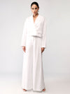 Darted palazzo trousers with belt